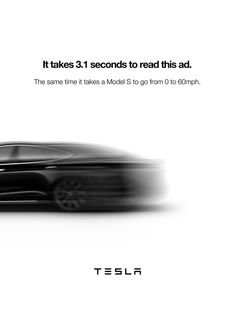 a black car driving down a street next to a white background with the words tesla on it