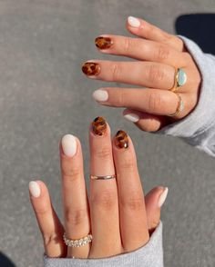 We’re FALL(ing) in love with these gorgeous fall-inspired nails from our incredibly talented nail tech community! 🎃🍂🧣🍁⁠ ⁠ Which one is your favorite?? #voeshny #experiencevoesh Fall Nail Polish Colors, Tortoise Nails, Nail Halloween, Halloween Nail Art Ideas, Tan Nails, Fall Nail Polish, Nail Polish Colors Fall, Makeup Nails Art, Short Gel Nails