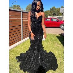 Black Sequin Prom Dress, Trumpet Prom Dress, Black Mermaid Prom Dress, Mermaid Gown Prom, Sequin Evening Gowns, Black Mermaid, Mermaid Sequin, Sequin Prom Dress, Sweetheart Prom Dress