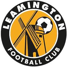 a black and yellow logo with a soccer ball in the foreground, and a windmill behind it