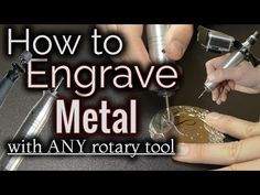 two hands are working on metal tools with the words how to engage metal with any rotary tool