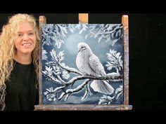 WINTER DOVE-Learn How to Draw & Paint with Acrylics-Easy Beginner Acrylic Animal Portrait Tutorial - YouTube Michelle The Painter Tutorials, Step By Step Painting Canvas, Humming Bird Painting Acrylics, Barn Paintings On Canvas, Acrylic Painting Tutorials Videos, Christmas Acrylic Painting Easy, Easy Winter Paintings For Beginners, Acrylic Christmas Paintings, Drawing Birds Easy