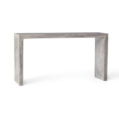 a white table with a metal frame on the top and bottom, in front of a white background