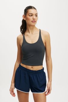 ULTIMATE RUN CROSS BACK TANK Casual Denim Skirt, Activewear Tops, Midi Denim, Long Sleeve And Shorts, Leather Denim, Festival Looks, 2025 Vision, Shorts With Tights, Cheeky Bikinis