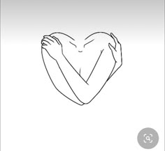 a drawing of a woman holding her hands in the shape of a heart