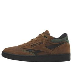 Reebok Club C Mid Ii Revenge 'Collegiate Brown Varsity Green' 100034038 Club C Reebok, Reebok Club C, Club C, Stylish Sneakers, Casual Sneakers, Revenge, Perfect Pair, Fashion Shoes, Money