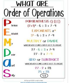 an order of operations poster with the words, what are order of operationss?