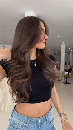 Long Brunette Hair Blowout, Long Brown Hair With Layers Curly, Ashley Brown Hair, Long Layered Brown Hair Wavy, Hair Cuts For Brunette Long Hair, Framed Layers Long Hair, Haircuts For Brunettes Long, Long Hair Face Framing Layers Brunettes, Long Layered Haircuts Dark Hair