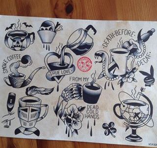 Pin by demetra vour on τατουάζ  Coffee tattoos Tattoo cafe Tattoos