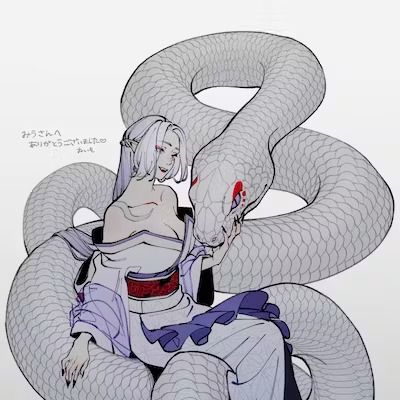 おいも (@oimkimn) | Skeb Mythical Creatures Art, Oc Inspo, Creature Concept Art, A Snake, Cute Art Styles, Anime Sketch, Drawing Reference Poses, Art Characters, Oc Ideas