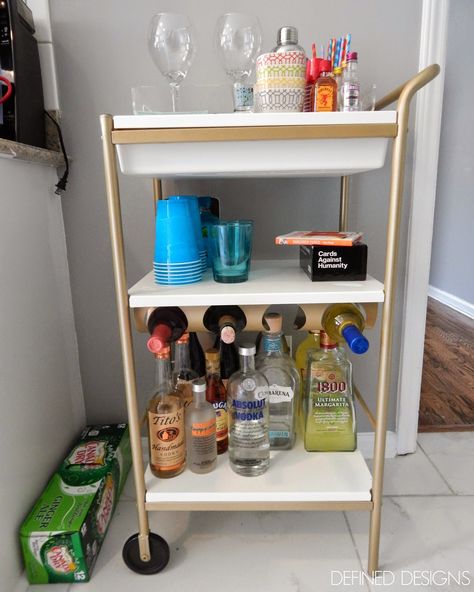 Defined Designs: Party on Wheels {IKEA Hack} Ikea Bar Cart, Cart Ideas, Upcycle Repurpose, Apartment Organization, Upcycle Recycle, Bar Carts, New Living Room, Ikea Hack, Repurpose