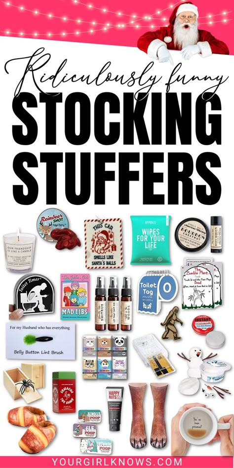 It's the most wonderful time of the year! And what better way to celebrate than by stuffing your loved ones' stockings with hilarious gifts that will make them laugh out loud? From funny games and gadgets to naughty treats, we've got you covered. So sit back, relax, and get ready for some serious laughs this Christmas! Husband Stocking Stuffers, Stalking Stuffers, Stocking Stuffers Ideas, Stuffers Stocking, Sticking Stuffers, Romantic Gifts For Boyfriend, Cheap Stocking Stuffers, Funny Stocking Stuffers, Stocking Stuffers For Adults