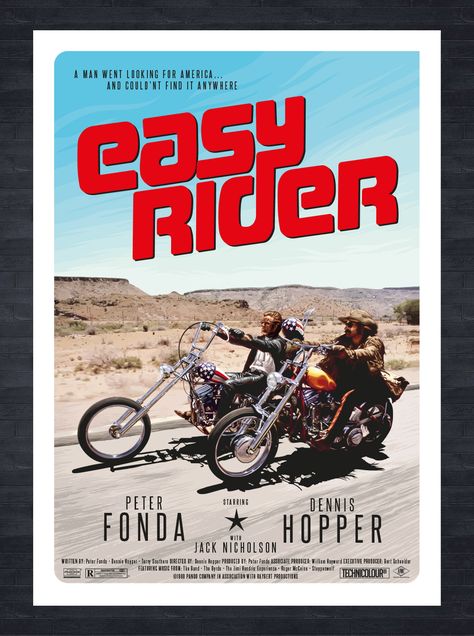 Easy Rider Alternartive Film poster. Digital Illustrated Vector artwork hand drawn and created in Adobe Illustrator. Easy Rider Movie Poster, Easy Rider Poster, Easy Rider Aesthetic, Easy Rider Movie, Biker Movies, Peter Fonda, Iconic Prints, Illustrated Poster, Dennis Hopper