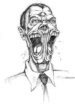 Anger management Yelling Sketch, Derek Hess Art, Derek Hess, Images And Words, Anger Management, Neon Art, Watercolor Portraits, Manga Drawing, Anger