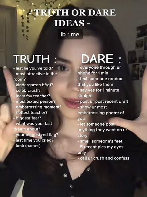 Truth Or Dare Questions For Teenagers, True Or Dare Questions, Funny Birthday Games, Display Name Ideas, True Or Dare, Truth Or Dare Ideas, Dare Ideas, T Or D, Fun Games For Teenagers