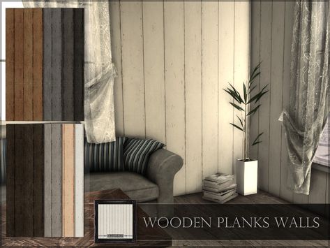 Mod Wall, Sims 4 Tsr, Wood Plank Walls, Wood Roof, Wooden Wall Panels, Plank Walls, 4 Wallpaper, Sims 4 Cc Furniture, Wood Wallpaper