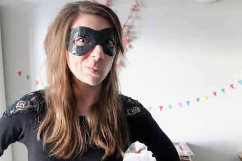 DIY HALLOWEEN MASK TUTORIAL Cheap Halloween Costume Accessories Eye Mask, Diy Eye Mask Costume, Black Eye Mask Costume, Cheap Halloween Costume Eye Mask, Adjustable Black Eye Mask For Costumes, Halloween Diy Tutorials, Diy Eye Mask, Diy Halloween Masks, The Mask Costume