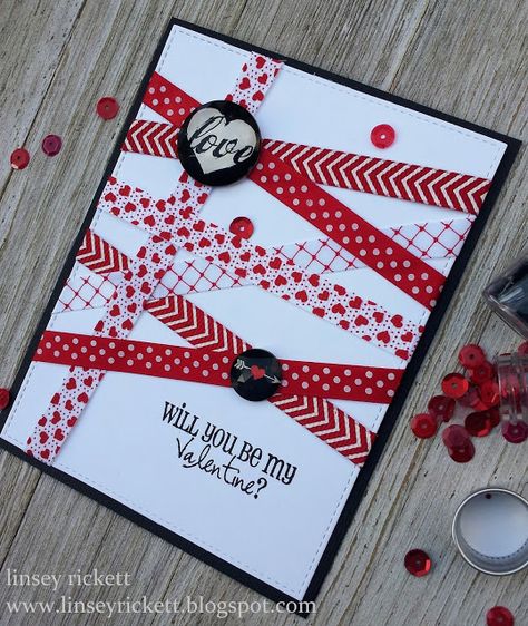 Valentine Cards To Make, Stampin Up Valentine Cards, Valentines Day Cards Diy, Valentines Day Cards Handmade, Valentine Love Cards, Washi Tape Cards, Ribbon Cards, Valentine Cards Handmade, Valentine's Card