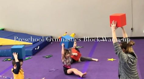 Preschool Tumbling Lesson Plans, Preschool Gymnastics Games, Toddler Gymnastics Activities, Gymnastics Preschool, Warm Up For Kids, Preschool Gymnastics Lesson Plans, Recreational Gymnastics, Preschool Gym, Gymnastics Games