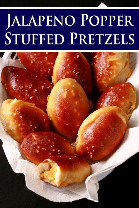 A basket of jalapeno popper stuffed pretzel bites. Stuffed Pretzels, Pretzels Recipe, Jalapeno Popper, Pretzels, Not Enough, Make It, Heat