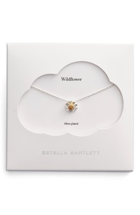 Women's Estella Bartlett Wildflower Necklace Jewelry Packaging Diy, Jewelry Packaging Design, Bracelet Packaging, Jewellery Packaging, Necklace Packaging, Charm Choker Necklace, Diamond Initial Necklace, Bony Levy, Magical Jewelry