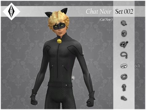 ALExIA483's Chat Noir - Set002 - Ring - Belt Tail Sims 4 Miraculous Ladybug, Sims 4 Cc Miraculous Ladybug, Chat Noir Outfit, Cat Noir Outfit, Sims 4 Ladybug, Sims 4 Resource, Sims 4 Cat, Sims Costume, Noir Outfit