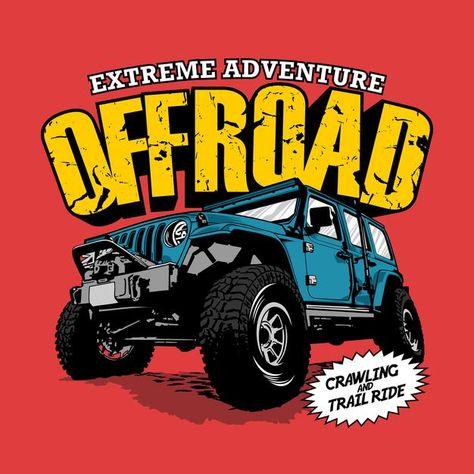 Monster Truck Illustration, Adventure Tshirt Design, Offroad Illustration, Car Nature, Vector Art Illustration Graphics, Transport Illustration, Batman Comic Cover, Hipster Illustration, Truk Besar