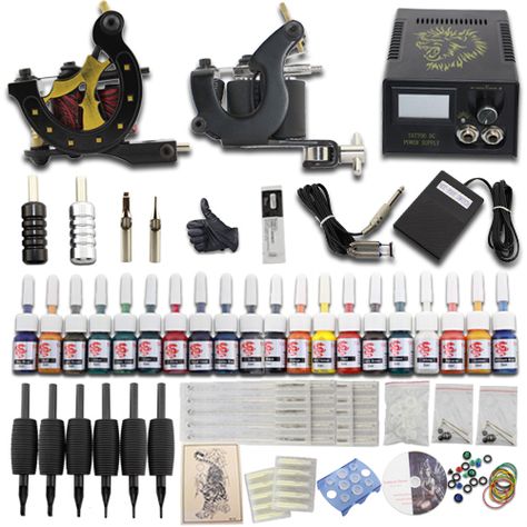 tattoo set tattoo kit tattoo gun tattoo products Complete Tattoo, Power Tattoo, Beginner Tattoos, Studio Tattoo, Tattoo Master, Tattoo Kits, Tattoo Set, Tattoo Machine, Ink Tattoo