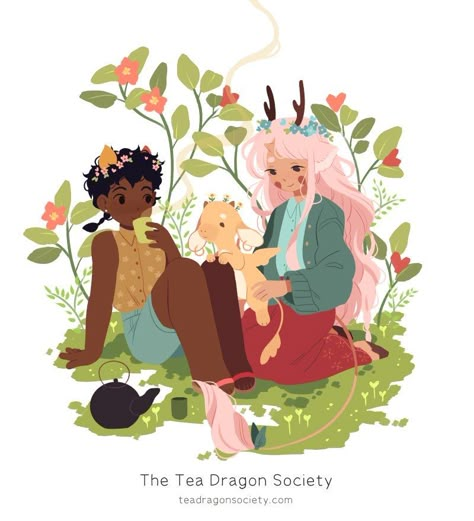 Tea Dragon Society Wallpaper, Tea Dragon Society, Tea Dragons, Dragons Wallpaper, Tea Dragon, Dragon Tea, Wow Art, Magical Creatures, Graphic Novels