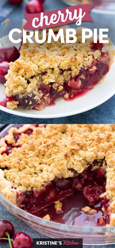 Cherry Crumble Pie, Cherry Pie Crumble, Cherry Pie Recipe Easy, Cherry Crumb Pie, Fresh Cherry Pie, Fresh Cherry Recipes, Cherry Pie Filling Recipes, Cherry Recipes Dessert, Homemade Pie Recipes