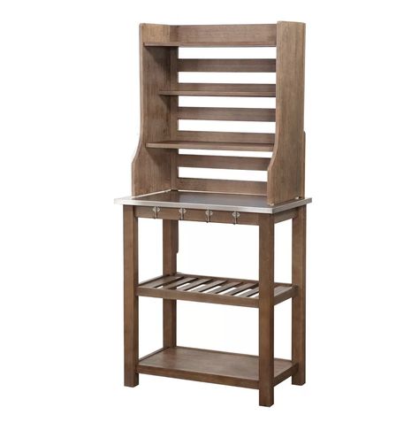 Gracie Oaks Moyers Wood Baker's Rack | Wayfair Baker's Rack, Country Dining, Bakers Rack, Hillsdale Furniture, Kitchen Design Decor, Kitchen Tops, Small Dining, Kitchen Rack, Wooden Shelves