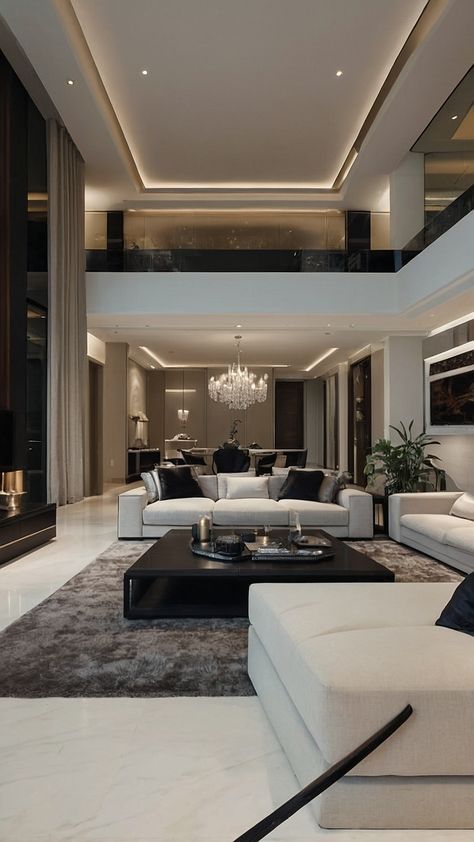 Big Living Room Ideas Luxury, Classy Living Room Ideas Interior Design, Black Luxury Living Room, Modern Mansion Living Room, Luxurious Living Room Ideas, Luxury Living Room Designs Classy, Elegant Living Room Ideas, Modern House Living Room, Living Room Inspiration Apartment