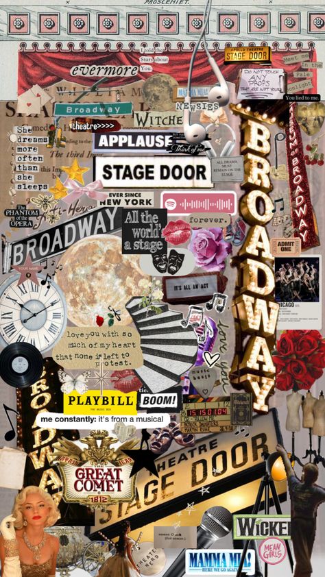 Theatre themed bc I’m doing shows rn #broadway #beautyandthebeast #music #fyp Musical Theatre, Broadway, Musical, Collage, Music, Wall