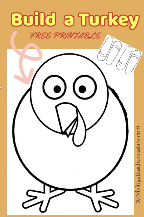 Preschool Turkeys Crafts, Kindergarten Crafts Thanksgiving, The Very Stuffed Turkey Book Activities, Pin The Tail On The Turkey Printable, Turkey Books Preschool, Thanksgiving Food Crafts Preschool, Give Thanks Activities For Kids, How To Catch A Turkey Activities Free, Turkey Craft Toddler