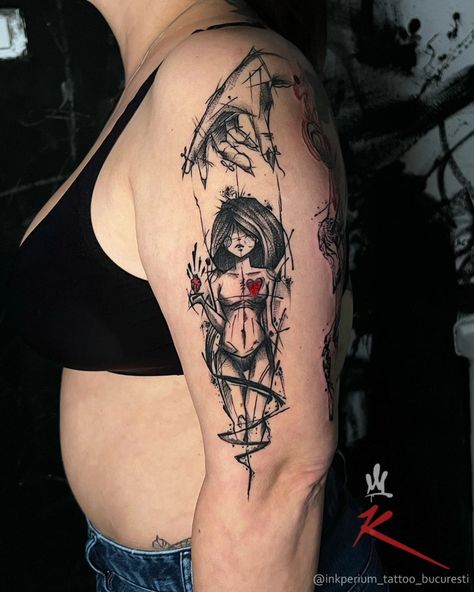 Puppet master tattoo ⁉️ . #puppetmaster #hearttattoo #whipshadingtattoo #inkperiumtattoo Master Of Puppets Tattoo, Puppet Master Tattoo, Puppet Tattoo, Master Tattoo, Tattoo 2024, Puppet Master, Master Of Puppets, Puppets, Social Media Post