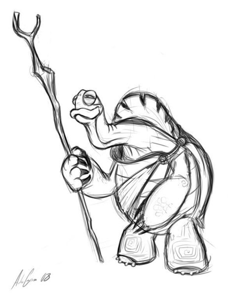 Kung Fu Panda Characters, Master Oogway, Characters Drawing, Animal Drawings Sketches, Art Sketches Doodles, Art Concepts, Pen Art Drawings, Graffiti Drawing, Dnd Art