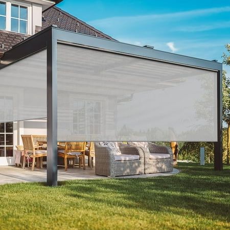 Outdoor Sun Blocking Ideas, Patio Blinds Outdoor, Porch Shades Outdoor, Outdoor Blinds Patios, Gazebo Porch, Waterproof Blinds, Outdoor Roller Blinds, Deck Pergola, Exterior Shades