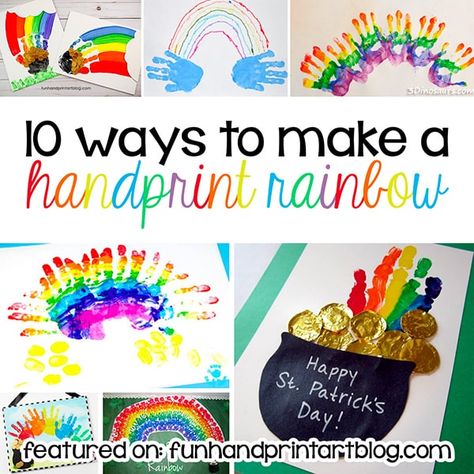 Handprint Rainbow, Rainbow Handprint, Handprint Crafts For Kids, Learning Colors Activities, Easter Calendar, Handprint Calendar, Rainbow Craft, Easter Crafts For Toddlers, Easter Crafts For Adults