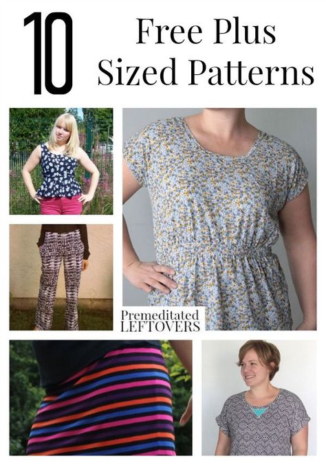 10 Free Plus Size Patterns for Women Plus Size Top Pattern, Plus Size Sewing Patterns, Plus Size Patterns, Plus Size Sewing, Sew Ins, Plus Sized, Sewing Projects For Beginners, Plus Size Kleidung, Plus Size Skirts