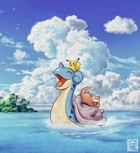 Pokemon Lapras, 150 Pokemon, Pokemon Painting, Pokemon Photo, Pokemon Sketch, Pokemon Backgrounds, Pokemon Manga, Pokemon Tattoo, Storybook Art