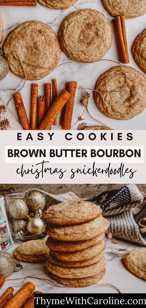 Bourbon Cookies Recipe, Whiskey Cookies, Brown Butter Bourbon, Bourbon Cookies, Boozy Baking, Easy Dessert Recipes Quick, Delicious Christmas Cookies, Boozy Desserts, Slow Cooker Desserts