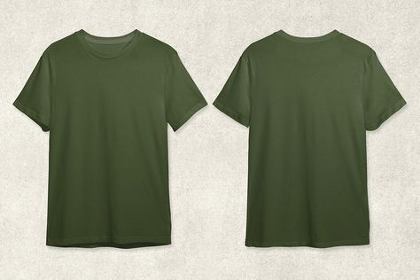 Two green tee, basic wear | premium image by rawpixel.com / Aew Plain Green T Shirt, Army Tshirt, Green Shirts, Green Tee, Basic Wear, Nike Wallpaper, Shirt Template, Yoga Art, Green T Shirt