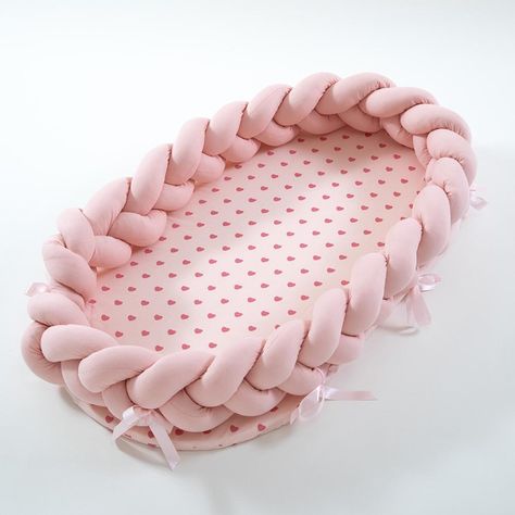 Kids Cot, Snuggle Nest, Newborn Crib, Knot Cushion, Creative Pillows, Cradle Bedding, Bed Bumpers, Cot Bumper, Portable Crib