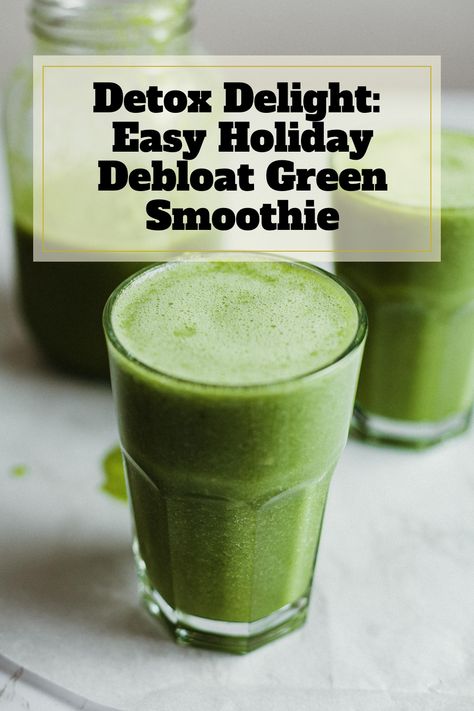 Feeling bloated during the festive season? No worries! Our Detox Delight: Easy Holiday Debloat Green Smoothie is here to rescue the day! Packed with nutrients, this green smoothie will not only help you detox but also keep you energized throughout the day. Don't let the holiday season get you down - click the link, and let's kick bloat to the curb! Debloat Smoothie, Debloating Smoothie, Green Diet, Healthy Diet Smoothies, Healthy Eating Guide, Cucumber Smoothie, Feeling Bloated, Inflammation Recipes, Juice Cleanse Recipes