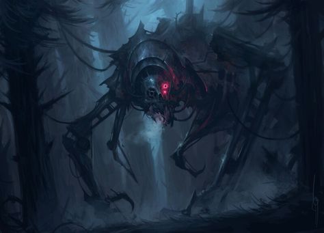 ArtStation - Mechanical horror Mechanical Horror, Dark Creatures, Horror Monsters, Cosmic Horror, 다크 판타지, Monster Concept Art, Fantasy Creatures Art, Fantasy Monster, Dungeons And Dragons Homebrew