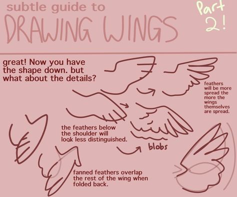 Wings Drawing Reference, How To Draw Wings, Drawing Wings, Wings Tutorial, Draw Wings, Wings Drawing, Art Advice, Body Reference Drawing, Sketches Tutorial