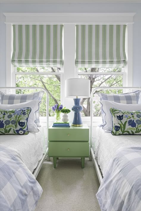 6 Paint Colors For Kids' Rooms That You’ll Love Too Twin Beds Guest Room, Best Bedroom Paint Colors, Two Twin Beds, Kids Room Paint, Twin Bedroom, Twin Beds, Bedroom Paint Colors, Blue Rooms, Big Girl Rooms