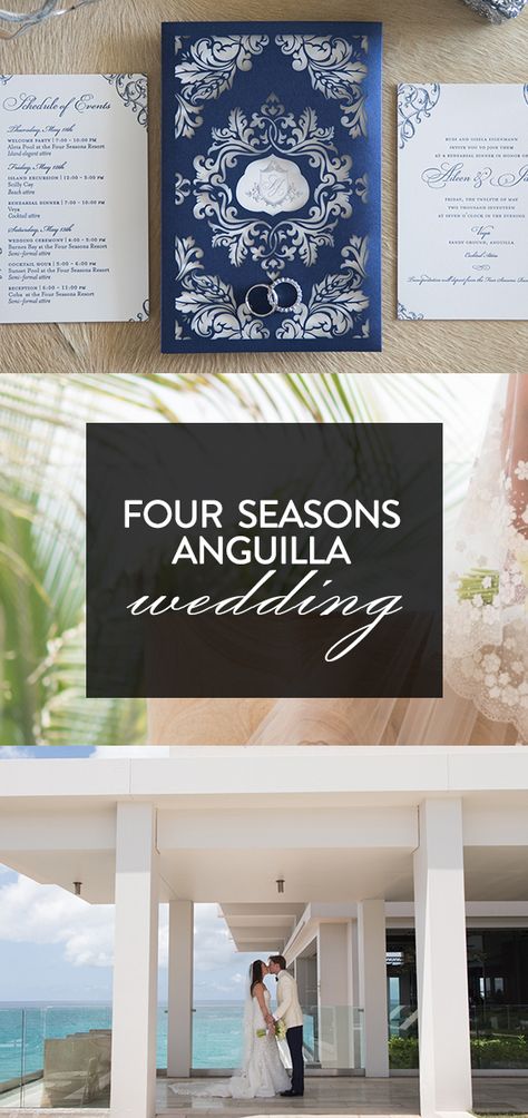 Four Seasons Anguilla Wedding | Photography by Ira Lippke, Stationery by Atelier Isabey, www.atelierisabey.com Anguilla Wedding, Four Seasons Wedding, Team Photography, Most Luxurious Hotels, Oscar Dresses, Ocean Colors, 2024 Wedding, The Four Seasons, Four Season