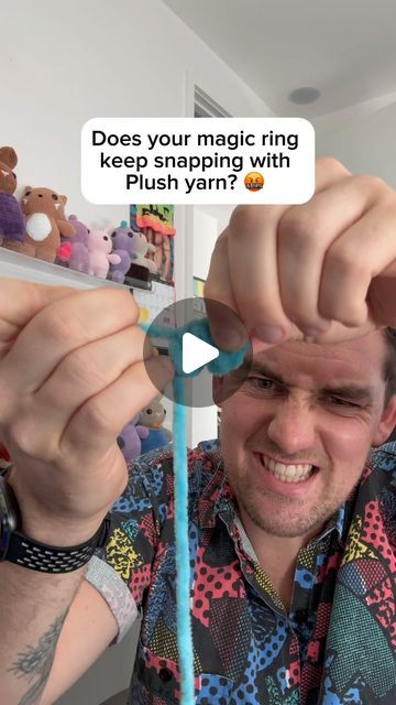 Zac Doar on Instagram: "My most life saving tip for working with plush yarns!   Share this with your plush yarn loving friends  I actually also have a full video of plush yarn tips and tricks over on my YT 🧶  #crochet #crochettips #plushyarn #amigurumi #crochetplushie #crochetmezaddy" Chunky Yarn Crochet Ideas, Ring Tricks, Ring Trick, Crochet Help, Chunky Yarn Crochet, Crazy Crochet, Plush Yarn, Loving Friends, Magic Ring