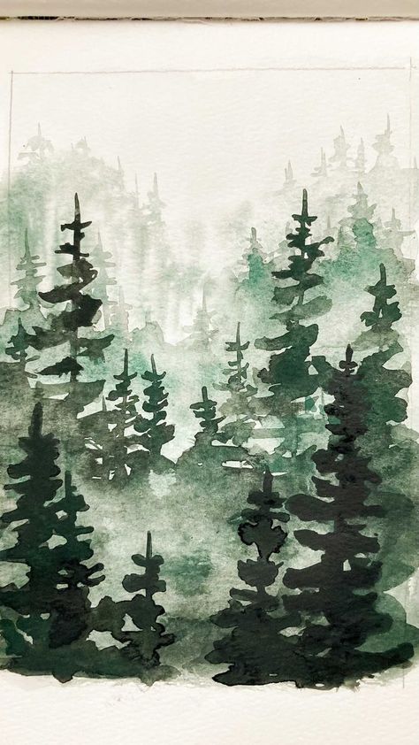 If you want a tutorial on the misty mountain scene drop a 🌲! Otherwise today we’re talking about what this scene teaches us specifically about watercolor! * 1) With watercolor we have the option of wet on wet and wet on dry. Wet on wet creates the fog, and wet on dry allows the trees to emerge. * 2) Tilt your paper down so the “bead” forms at the bottom of wherever you’re painting. Now, you can take that pigment and bring it up to create more trees but because it’s so watery, those trees wi Wet On Dry Watercolor, Wet On Wet Watercolor, Wet On Wet Painting, Misty Mountain, Watercolour Ideas, Soaking Wet, Project Work, Rainy Night, Water Reflections